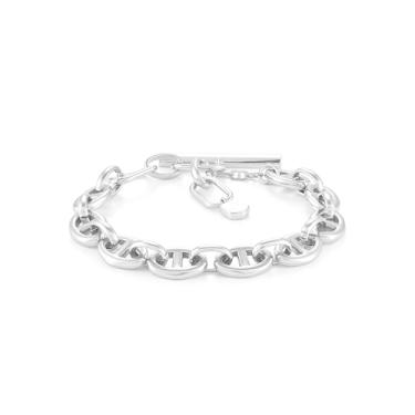 Imagem de Fossil Pulseira de corrente de aço inoxidável D-Link Heritage feminina (modelo: JA7244040), One Size, Aço inoxidável, Sem Pedra Preciosa