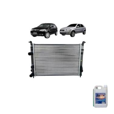 Imagem de Kit Radiador Palio Fire 1.0 1.3 + Strada 1.4 C/S Ar + Aditivo Radiador + Água Desmineralizada 5L