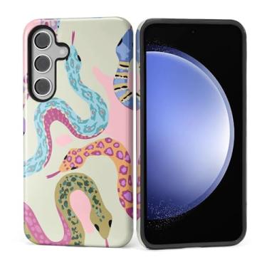 Imagem de Punmada Capa para Samsung Galaxy S25, capa rígida híbrida de silicone à prova de choque para Samsung Galaxy S25 com estampa colorida de cobra de natação