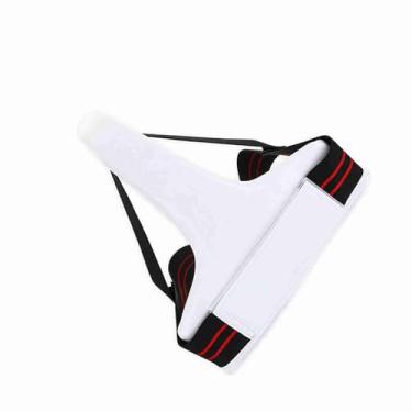 Imagem de Generic Protetor de Virilha de Taekwondo Com Absorção de Choque Feminino para Boxe Karate Sanda, Feito de PU + EVA, Branco, Opções de tamanho: S-XL, Adequado para Altura 110cm-190cm (#03)