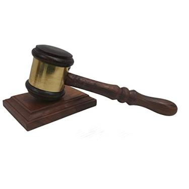 Imagem de Martelo de madeira feito à mão com bloco de som, martelo de justiça para juízes, advogados, estudantes, leilão, adereço de filme, decoração jurídica rústica