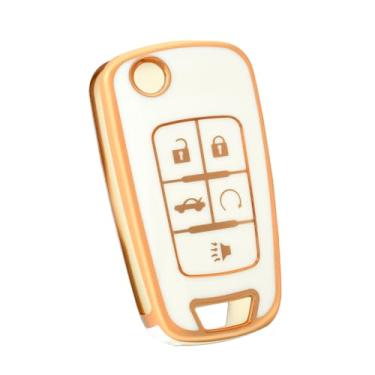 Imagem de OFF WE GO Capa para chaveiro Chevy, capa de proteção de TPU macio para Chevrolet Buick Encore Equinox Camaro Cruze Malibu Sonic Volt Spark Impala Allure Acessórios de chave de carro inteligente