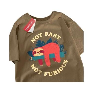 Imagem de Camiseta Oversized Com Estampa De Bicho-Preguiça, Estilo Hip Hop, Mang