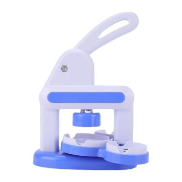 Imagem de Diydeg Máquina de Fazer Botões, Fabricante de Pinos de Plástico Manual 3 Em 1, Máquina de Prensar Botões Personalizada Com Emblemas de 36 Peças e Chaveiros de 6 Peças (Azul)