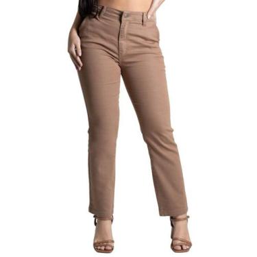 Imagem de Calça Sarja Sawary Reta - 276915 - Bege capuccino 38, Bege, 38