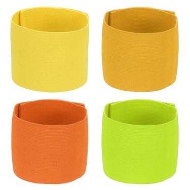 Imagem de YELARXI Braçadeira de Capitão de Futebol, Pulseiras Elásticas Ajustáveis para Jogador Líder de Equipe Crachá Antiderrapante Acessórios Esportivos - Adequado para (Adulto/Juvenil-Futebol) 4 Peças e