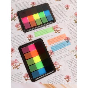 Imagem de 600 marcadores adesivos coloridos transparentes, adequados para marcação de páginas, adesivos de índice de cadernos e livros e adesivos de etiqueta