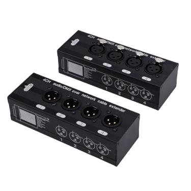 Imagem de ASHATA Multi-rede de 4 Canais, 3 Pinos XLR Macho e Fêmea para Extensor Ethernet RJ45 Cat5/Cat6 Compatível Com Ethercon, para Estúdio Alimentado, Equipamento de Palco