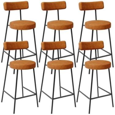 Imagem de Kit 06 Banquetas Baixa Para Cozinha Sala De Jantar Bar Bancada Milão L