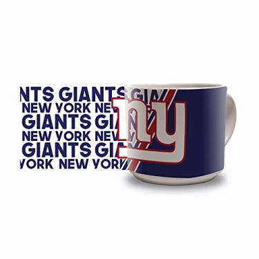 Imagem de Rico Industries NFL Football New York Giants Caneca de café de cerâmica metrô de 400 ml, caneca de cerâmica colorida para fãs da NFL