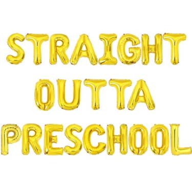 Imagem de Jollyboom Pre-K Graduation Decorations, Straight Outta Preschool Foil Balloons for Class of 2026 Congrats Grad Pre-Kindergarten Preschool Graduation Decorations