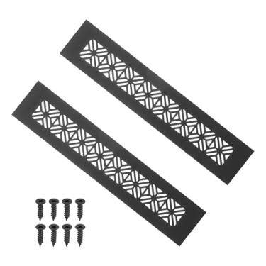 Imagem de PATIKIL Capa de ventilação de porta de 25 x 5 cm, capa de ventilação de grade de alumínio resistente com parafusos de montagem para porta de guarda-roupa de armário, preta