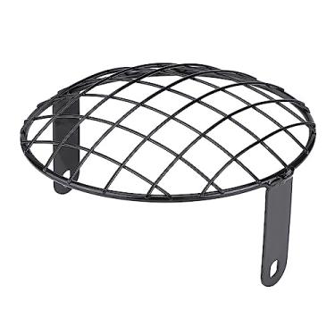 Imagem de Cryfokt Máscara de Cobertura de Grade de Farol de Motocicleta retrô de 7 "para Vintage Cafe Racer, Proteção de Com Visão Clara para Fit para Fit para, Preta (Preto)