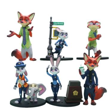 Imagem de Toy Ornaments 6 figuras de anime Zootopia Cartoon para crianças maiores de 14 anos