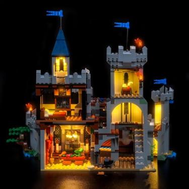Imagem de LocoLee Kit de luzes compatível com Lego 31168 Medieval Horse Knight Castle – Sem modelo apenas luz, acessórios de iluminação LED compatíveis com Lego Creator 31168 (versão padrão)