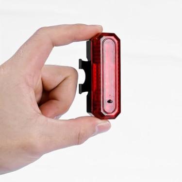 Imagem de SKXMOD Lanterna traseira de bicicleta de estrada de montanha, 5LED, equipamento de ciclismo, luz de aviso de equitação noturna, carregamento USB, lanterna traseira de bicicleta (vermelha)