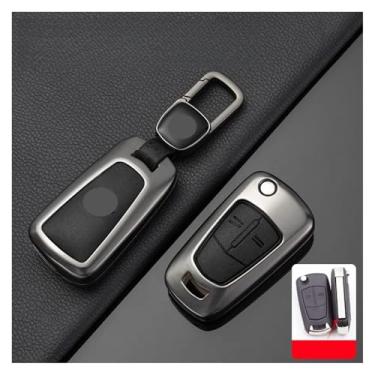 Imagem de Capa de couro para chave de carro, capa de proteção compatível com Opel OPC Line/Insignia/Astra/Vectra/Combo/Corsa D/Mokka/Zafira(A-gun black chain)