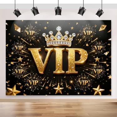 Imagem de Cenário fotográfico VIP 1,8 m x 1,8 m, tapete vermelho para eventos, fundo preto dourado VIP coroa estrela preto para passarelas de estrelas, prêmio de filme, cinema, adereços de estúdio fotográfico