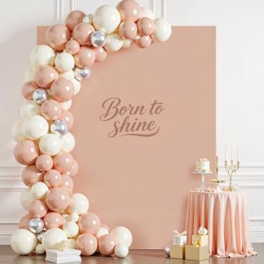 Imagem de Capa de arco de casamento nude 1,8 m x 1,5 m de arco quadrado para chá de bebê, 2 lados, elastano, elástico para festa de aniversário, cerimônia de formatura, decoração de banquete