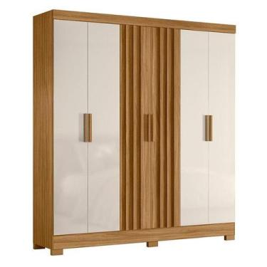 Imagem de Guarda Roupa Casal Valença 6 Portas Freijó Off White  Moval