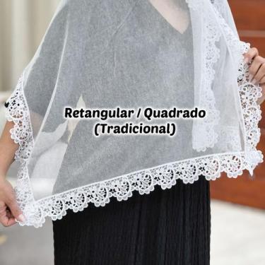 Imagem de Véu Ccb Congregação Cristã Renda Guipir Floral Adulto (modelo Francine