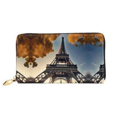 Imagem de XLLingL Carteiras de cartão de crédito impressas, bolsas longas de couro femininas, carteiras com zíper, carteira de viagem simples