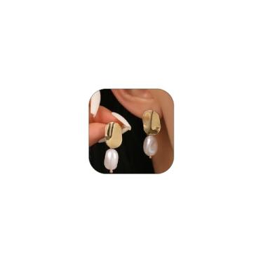 Imagem de Brincos de pérola para mulheres, brincos de pérola delicados em forma de lágrima, coração, casamento, festa, noiva, presente para mulheres, Zinco, Sem pedra preciosa