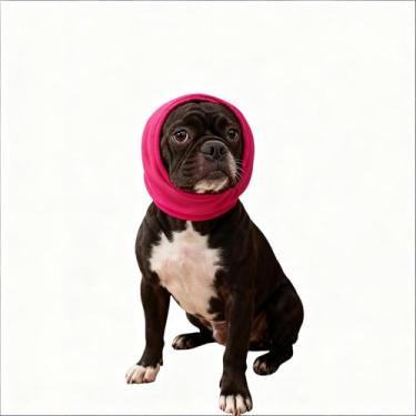 Imagem de Moletom com capuz calmante para cães – Resistente à água, alívio da ansiedade para fogos de artifício e tempestades (G, rosa vermelha)