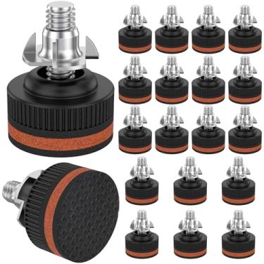 Imagem de UKQRRTC 20 conjuntos de niveladores de móveis ajustáveis, pés de nivelamento resistentes com porca em T, almofadas de pé, excelente proteção de piso para armário, sofá, mesa, cadeira, cozinha