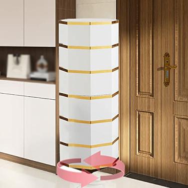 Imagem de Organizador de sapateiras de 3/6/9 níveis organizador de sapatos giratório de metal armário de sapatos estreito organizador de prateleira de armazenamento de sapatos vertical redondo sapateira para