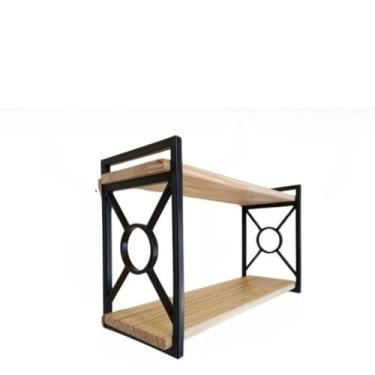 Imagem de Prateleira de Parede Decorativa Estilo Industrial Antiferrugem com Madeira – Prateleira para Sala e Quarto com Kit de Instalação(20x60 Preto)