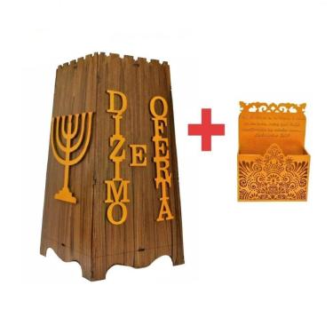 Imagem de Gazofilácio Dízimos E Ofertas Igreja Em Mdf + Porta Envelope