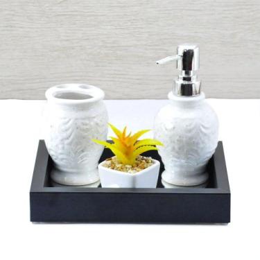 Imagem de Bandeja -P TRADICIONAL- Lavabo Banheiro Espelhada Pés silicone Madeira