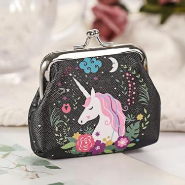 Imagem de Carteira feminina com fecho de desenho animado, mini porta-moedas, Cor 2, Unicórnio de desenho animado