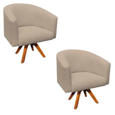 Imagem de KIT 02 POLTRONAS GIRATORIA STELLA LINHO