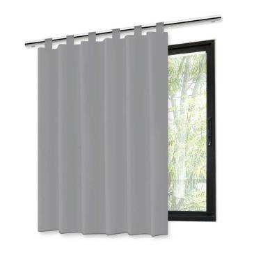 Imagem de Cortina Blackout Cinza 140x140cm Com Alça Corta Luz