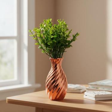 Imagem de Mini Vaso Decorativo Metalizado Dourado Rosé Gold ou Prata Para Sala Q