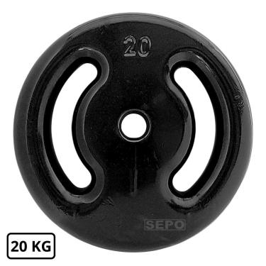 Imagem de Anilha Emborrachada Fitness 20 Kg Preta-Unissex