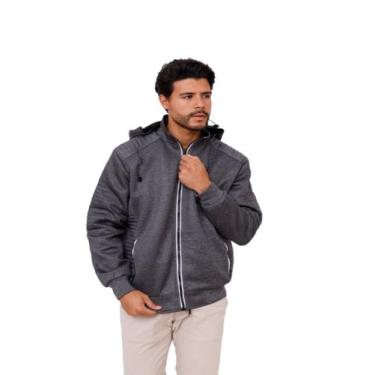 Imagem de Jaqueta Neoprene Masculina Forrada com Capuz Chumbo - Rcv Store, G, Ch
