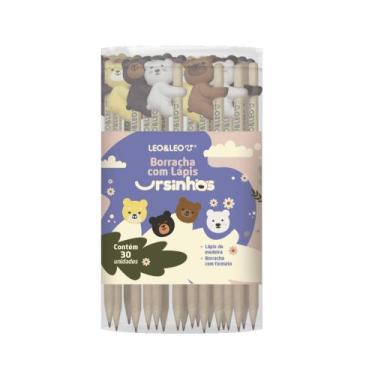 Imagem de Borracha com Lápis Ursinhos - Pote c/ 30 Unidades Leo&Leo Leonora - 10