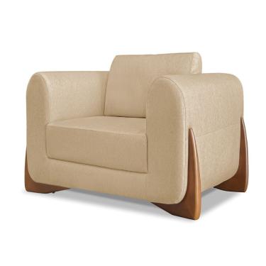 Imagem de Poltrona Sala De Estar Clarissa Linho Dourado Fibra Siliconada Dourado D'Rossi