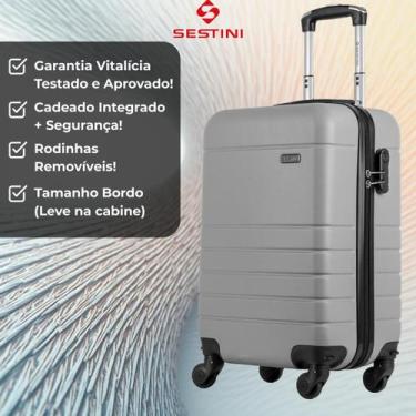 Imagem de Mala de Viagem Bordo 10kg em ABS Espaçosa, Padrão ANAC, Cadeado Embuti