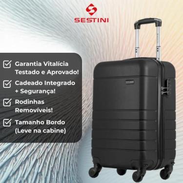 Imagem de Mala de Viagem Bordo 10kg em ABS Espaçosa, Padrão ANAC, Cadeado Embuti