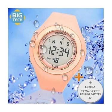 Imagem de Relógio Digital Feminino Esportivo SHUNWAY Rosé + Bateria - Genérico