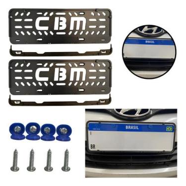 Imagem de Suporte Placa Carro Mercosul Com Trava Antifurto + Brinde Pr - Congrat