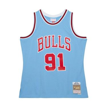 Imagem de Regata Mitchell & Ness Swingman Dennis Rodman Chicago Bulls Sky Blue Jersey Masculino-M...