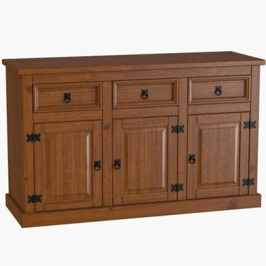 Imagem de Balcão Buffet Aparador 3 Portas 100% Madeira Imperial Imbuia Fosco - M