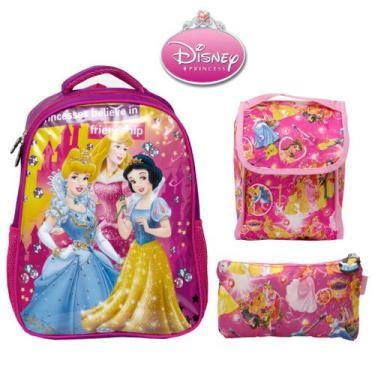 Imagem de Mochila Escolar Feminina Princesas Disney Lancheira Infantil