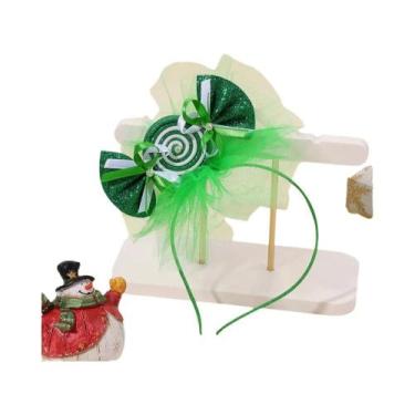 Imagem de Tiara De Natal Para Meninas Com Laço E Contas Brilhantes, Acessórios D