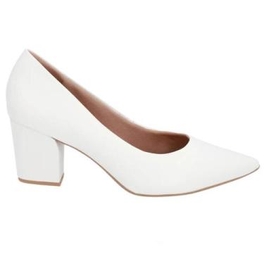 Imagem de Scarpin Feminino Usaflex Ep12001004 Em Couro Branco, Branco, 38